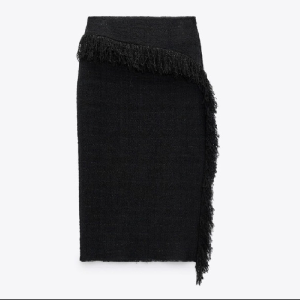 Zara textured fringe limited edition skirt